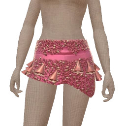 Ikon Elite Pink And Gold Metal Embellished Frill Skirt