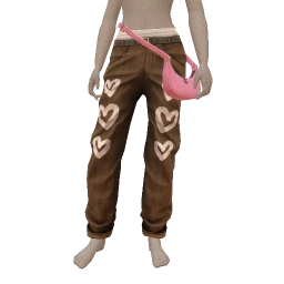 Cloud Nine Heart Print Jeans With Waist Wallet