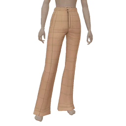 Foal Brown Checked Flared Trousers