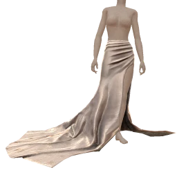 Ikon Elite Silver Silk Ultra Long Side Split Skirt