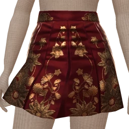 Ikon Elite Red And Gold Plush Velvet Sparkle Mini Skirt