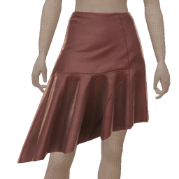 Scoop Faux Leather Asymmetrical Midi Skirt