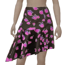 Scoop Satin Asymmetrical Midi Skirt