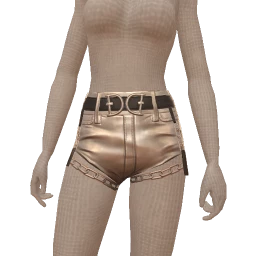 Delirious Silver Metallic Chained Shorts