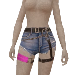 Delirious Denim Punk Harness Shorts