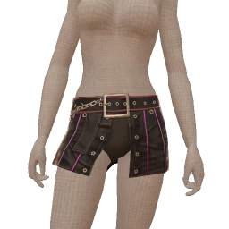 Delirious Black Leather Open Front Mini Skirt