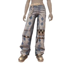 Delirious Denim Check Jeans With Silver Shoes