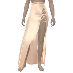 USAesthetics White Plastic Corset Maxi Skirt