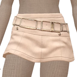 USAesthetics White Denim Chunky Belt Skirt