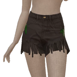 Delirious Green Goo Black Shredded Zombie Shorts