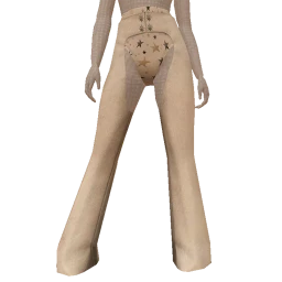 USAesthetics Cream Denim Wide Leg Trousers