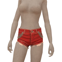 USAesthetics Star Filled Distressed Red Shorts