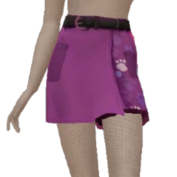 Yume Purple Cat Paw Print Skirt