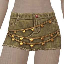 USAesthetics Hearts Chain Green Denim Skirt