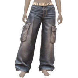 USAesthetics Denim Cargo Baggy Jeans