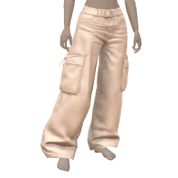 Drop Science White Denim Cargo Baggy Jeans