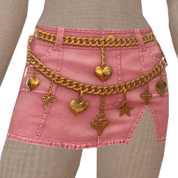 USAesthetics Pink Denim Low Rise Mini Skirt