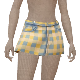 Cloud Nine Yellow And Blue Check Denim Skirt