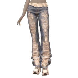 USAesthetics Frayed Jeans And Sneakers