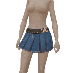 USAesthetics Pleated Blue Denim Mini Skirt