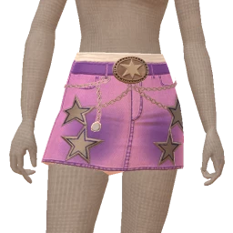 USAesthetics Retro Star Purple Denim Skirt