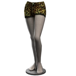 High Waist Leopard Denim Shorts