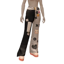 Yume Kittens And Hearts Patches Jeans