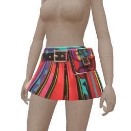 Yume Metallic Multicoloured Pleated Mini Skirt