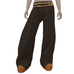 Front Row Black Jeans Brown Shoes