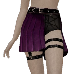 Delirious Purple Pleated Cobweb Mini Skirt
