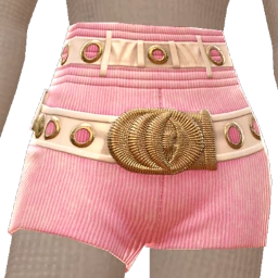 Yume Pink Knit Golden Belt Shorts