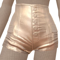 Yume High-Shine Buttoned Silver Shorts
