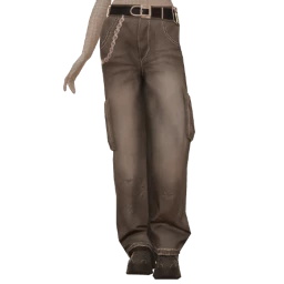 Yume Black Denim Jeans With Chain