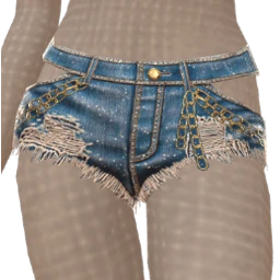 Yume Shimmer Denim Chain Shorts
