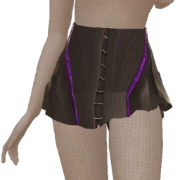 Delirious Black And Purple Leather Corset Skirt