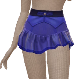 Delirious Ruffled Midnight Blue Mini Skirt