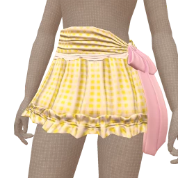 Yume Yellow Gingham Ruffled Mini Skirt