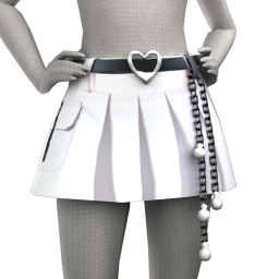 Yume White Cargo Pleated Skirt