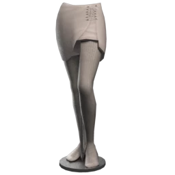 Lace Up A Line Denim Mini Skirt - White