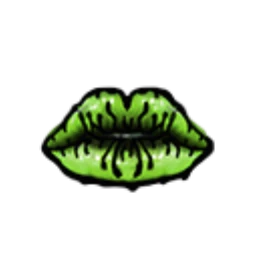 Black Rainbow Neon Swamp Lips (Lime Green)