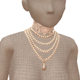 Bijouterie Lace And Pearl Choker