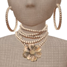 Bijouterie Silver Peonies Layered Necklaces