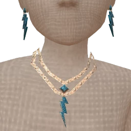 Bijouterie Glitter Thunder Earrings And Necklace