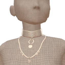 Bijouterie Silver Chain Necklace And Diamond Choker