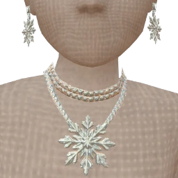 Cloud Nine Winter Crystal Snowflake Necklace With Earrings