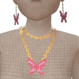 Cloud Nine Pink Pixel Butterfly Jewellery