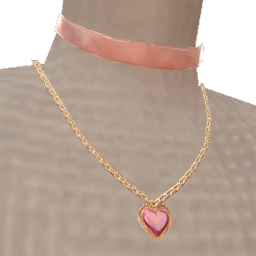 Cloud Nine Pink Satin Choker With Heart Pendant
