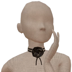 Cloud Nine Black Rose Flower Choker