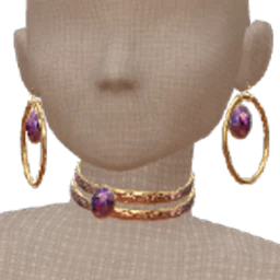 Cloud Nine Gold Purple Crystal Necklace And Earrings