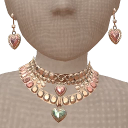 Cloud Nine Diamond Heart Necklace And Earrings